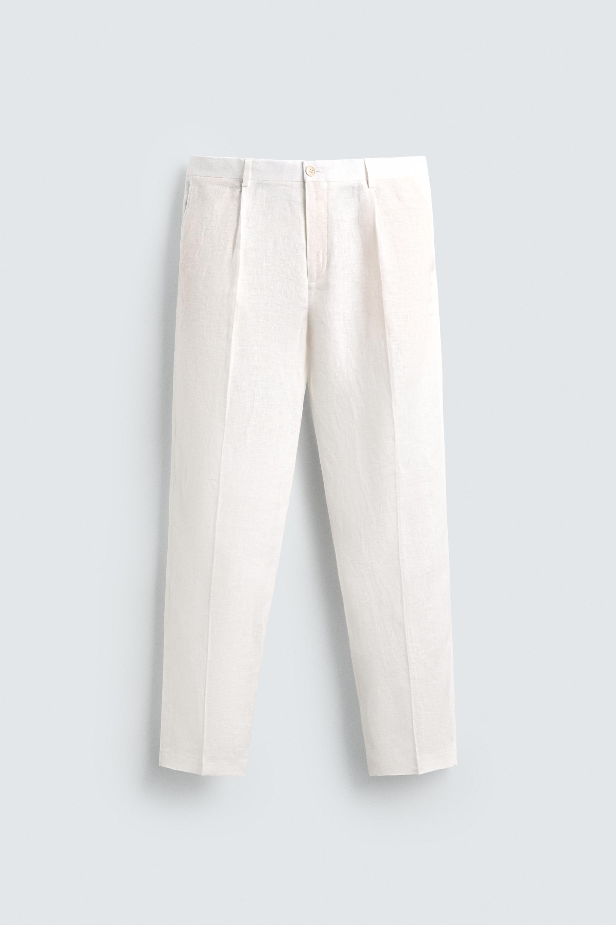 PANTALON REGULAR FIT 100 % LIN